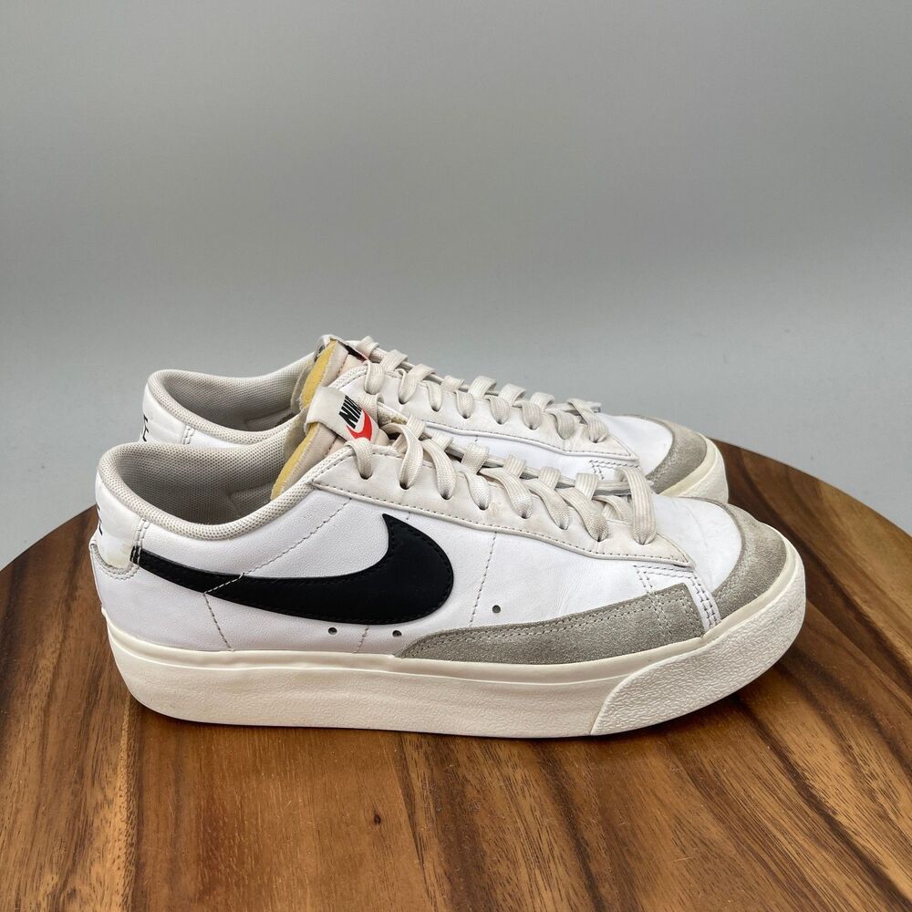 Nike Blazer Low Platform Shoes Womens Size 8.5 White Casual Comfort Leather